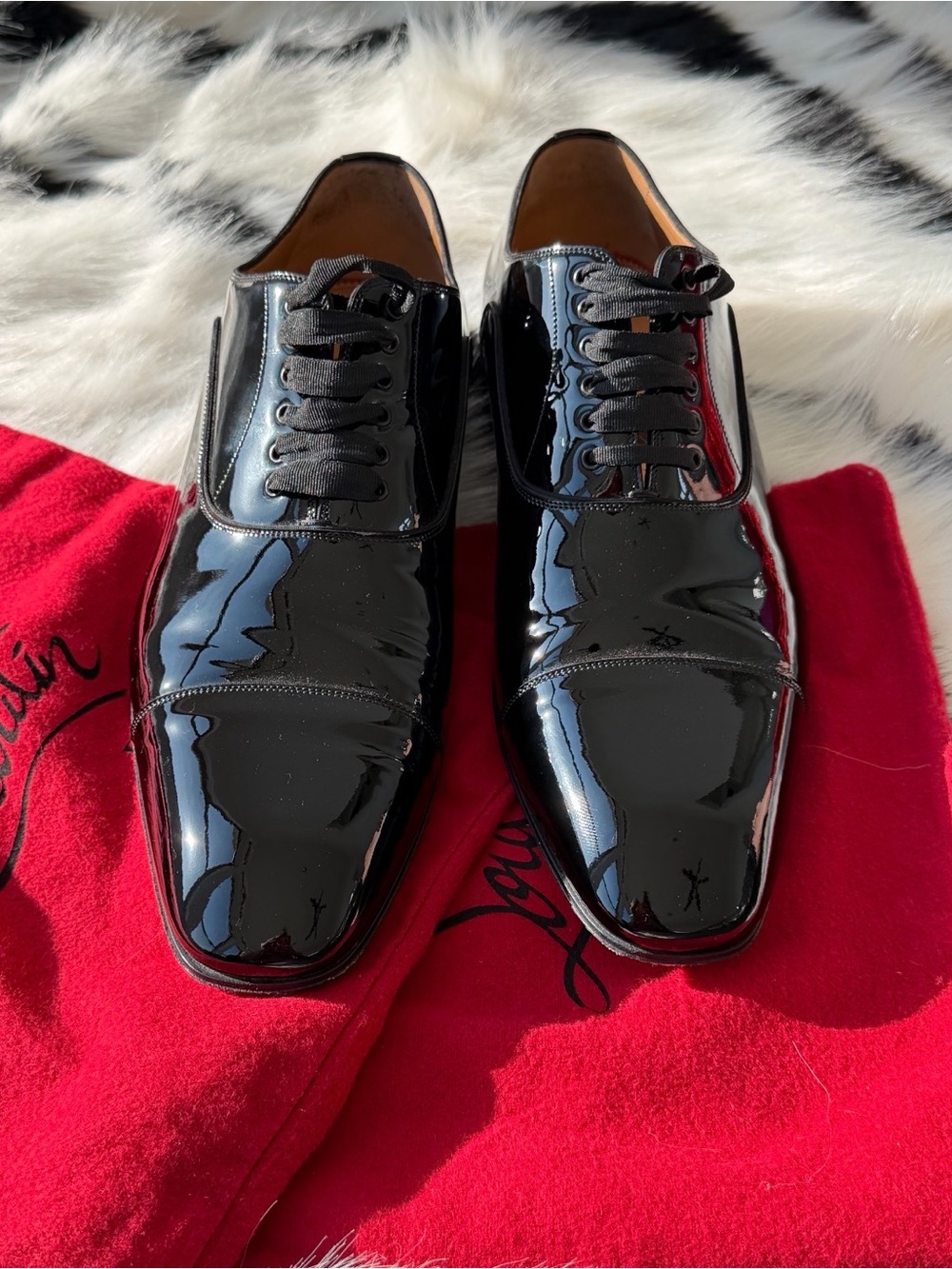 Christian Louboutin Greggo Patent Leather Oxford Shoes Black Like New (US 12.5) - Picture 3 of 13
